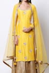 Buy_Nikasha_Gold Silk Round Embroidered Kurta Palazzo Set _Online_at_Aza_Fashions