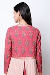 Buy_Nikasha_Beige Round Printed Jacket Dhoti Pant Set_Online_at_Aza_Fashions