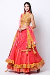 Buy_Nikasha_Coral Round Embroidered Lehenga Set _at_Aza_Fashions