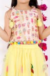 Shop_Bloomers by Amrita M_Yellow Lehenga Net Patchwork Set _Online_at_Aza_Fashions