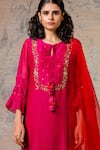 Shop_Devnaagri_Pink Chanderi Round Embroidered Kurta Set _Online_at_Aza_Fashions