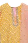 Shop_Minime Organics_Yellow Chinnon Embellishment Geometric Pattern Lehenga Set _at_Aza_Fashions