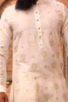 Nitesh Singh Chauhan_White Cotton Silk Draped Asymmetric Kurta Set_at_Aza_Fashions