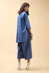Shop_Chillosophy_Blue Poplin Straight Collar Anti-fit Shirt _at_Aza_Fashions