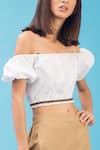 Shop_Chillosophy_White Poplin One Shoulder Crop Top  _Online_at_Aza_Fashions