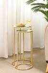 Buy_Mason Home_Gold Mirror And Iron Odense Nesting Table_at_Aza_Fashions