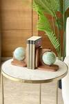 Shop_Mason Home_Green Wood And Paper Columbus Globe Bookends_at_Aza_Fashions
