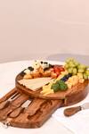 Mason Home_Stockholm Wooden Cheese Platter With Knives_Online_at_Aza_Fashions