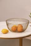 Buy_Mason Home_Gold Iron Samara Round Fruit Basket_at_Aza_Fashions