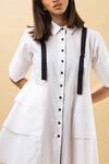 Chillosophy_White Poplin Straight Collar Short Shirt Dress _at_Aza_Fashions