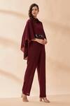 Aakaar_Purple Sequins Flared Sleeves Jumpsuit_Online_at_Aza_Fashions
