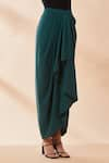 Aakaar_Green Draped Skirt _Online_at_Aza_Fashions