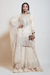 Buy_Smriti By Anju Agarwal_Ivory Chinnon, Dupatta Organza, Kurta Silk, Lining Taffeta, Embellished Set _at_Aza_Fashions