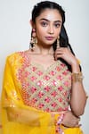 Buy_Smriti By Anju Agarwal_Yellow Chinnon, Blouse Silk, Dupatta Organza, Lehenga Set With Embroidered _Online_at_Aza_Fashions