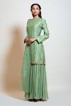 Smriti By Anju Agarwal Green Dupatta Organza, Kurta Silk, Layer Georgette, Lining Taffeta Zari With Online at Aza Fashions Smriti By Anju Agarwal_Green Dupatta Organza, Kurta Silk, Layer Georgette, Lining Taffeta Zari With _Online_at_Aza_Fashions