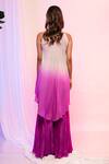 Shop_Smriti by Anju Agarwal_Purple Top Chinon And Pant Crepe Embroidery Sequin & Ombre & Flared Set _at_Aza_Fashions