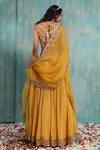 Shop_Smriti By Anju Agarwal_Yellow Blouse- Net And Taffeta, Dupatta- Organza, Lehenga- Orla Embroidered Set _at_Aza_Fashions