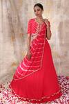 Buy_Smriti By Anju Agarwal_Red Blouse- Silk, Dupatta- Crepe, Lehenga- Omaira Set With Embroidered _at_Aza_Fashions