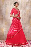 Smriti By Anju Agarwal_Red Blouse- Silk, Dupatta- Crepe, Lehenga- Omaira Set With Embroidered _Online_at_Aza_Fashions