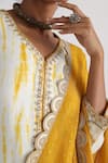 Buy_Smriti by Anju Agarwal_White Kurta- Bam Silk And Tafetta Embroidery Sequin Leheriya Pattern Sharara Set_Online_at_Aza_Fashions