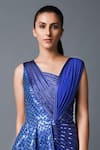 Shop_Amit Aggarwal_Blue Georgette Hand Embroidered Gown_Online_at_Aza_Fashions