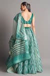 Shop Amit Aggarwal Green Silk Organza, Polymer Round Metallic Chevron Bridal Lehenga Set at Aza Fashions Shop_Amit Aggarwal_Green Silk Organza, Polymer Round Metallic Chevron Bridal Lehenga Set _at_Aza_Fashions