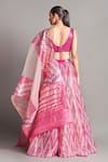 Shop Amit Aggarwal Pink Silk Organza, Polymer Round Metallic Chevron Bridal Lehenga Set at Aza Fashions Shop_Amit Aggarwal_Pink Silk Organza, Polymer Round Metallic Chevron Bridal Lehenga Set _at_Aza_Fashions