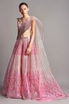 Buy_Amit Aggarwal_Pink Tulle Metallic Lehenga Set_Online_at_Aza_Fashions