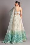Shop_Amit Aggarwal_White Tulle V Neck Metallic Lehenga Set_at_Aza_Fashions