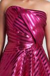 Buy_Amit Aggarwal_Pink Mesh Draped Bandeau Gown_Online_at_Aza_Fashions