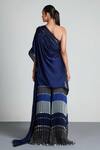 Shop_Amit Aggarwal_Blue Chiffon Embroidery One Shoulder Cape And Sharara Set For Women_at_Aza_Fashions