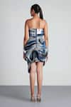 Shop_Amit Aggarwal_Blue Tulle Bandeau Hand Painted Dress _at_Aza_Fashions
