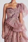 Buy_Amit Aggarwal_Pink Chiffon Embellished Draped Saree Gown_Online_at_Aza_Fashions