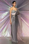 Buy_Amit Aggarwal_Silver Jersey Metallic Ombre Winged Saree With Corset_Online_at_Aza_Fashions