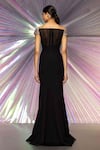 Shop_Amit Aggarwal_Black Stretch Crepe Metallic Sweetheart Hand Embroidered Moulded Gown  _at_Aza_Fashions