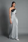 Buy Amit Aggarwal Grey Crinkled Chiffon, Satin Lycra Metallic Draped Bandeau Gown at Aza Fashions Buy_Amit Aggarwal_Grey Crinkled Chiffon, Satin Lycra Metallic Draped Bandeau Gown _at_Aza_Fashions