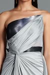 Buy Amit Aggarwal Grey Crinkled Chiffon, Satin Lycra Metallic Draped Bandeau Gown Online at Aza Fashions Buy_Amit Aggarwal_Grey Crinkled Chiffon, Satin Lycra Metallic Draped Bandeau Gown _Online_at_Aza_Fashions