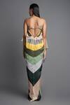 Shop_Amit Aggarwal_Multi Color Chiffon Plain Halter Draped Dress _Online_at_Aza_Fashions