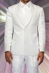 Buy Amit Aggarwal White Jacquard Embroidered Starburst Structured Tuxedo And Pant Set Online at Aza Fashions Buy_Amit Aggarwal_White Jacquard Embroidered Starburst Structured Tuxedo And Pant Set _Online_at_Aza_Fashions
