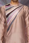 Buy_Amit Aggarwal_Pink Silk Chanderi Striped Metallic Starburst Yoke Kurta  _Online_at_Aza_Fashions