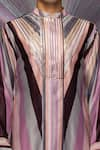 Buy_Amit Aggarwal_Pink Poly Chanderi Striped Starburst Metallic Kurta _Online_at_Aza_Fashions