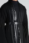 Buy_Amit Aggarwal_Black Stretch Crepe Metallic Woven Kimono Jacket _Online_at_Aza_Fashions