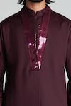 Amit Aggarwal_Purple Linen Satin Longline Shirt  _Online_at_Aza_Fashions