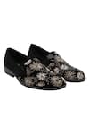 Buy_Veruschka by Payal Kothari_Black Embroidered Velvet Loafers _at_Aza_Fashions