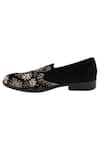 Buy_Veruschka by Payal Kothari_Black Embroidered Velvet Loafers _Online_at_Aza_Fashions