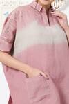 Shop Kaveri Pink Linen Embellishment Studs Collared Neck Top And Pant Set Online at Aza Fashions Shop_Kaveri_Pink Linen Embellishment Studs Collared Neck Top And Pant Set _Online_at_Aza_Fashions