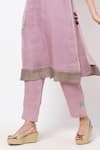Shop_Kaveri_Purple Inner Kurta And Pant 100% Linen & Kurta 100% Silk & Set  _Online_at_Aza_Fashions