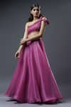 Shop_Astha Batra_Pink Lehenga Satin Organza Embroidered Bead Structured Blouse And Set  _at_Aza_Fashions