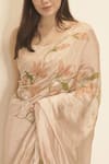 Shop_Anaya by Akruthi_Beige Silk Organza Hand Painted Saree _Online_at_Aza_Fashions