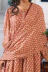 Shop Gulabo Jaipur Red Cotton Voile Round Abaya Block Print Kurta Set Online at Aza Fashions Shop_Gulabo Jaipur_Red Cotton Voile Round Abaya Block Print Kurta Set _Online_at_Aza_Fashions